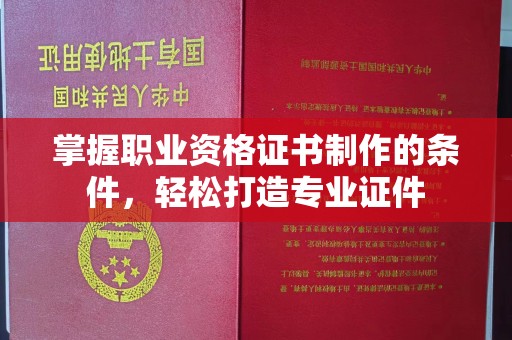 榆阳掌握职业资格证书制作的条件，轻松打造专业证件
