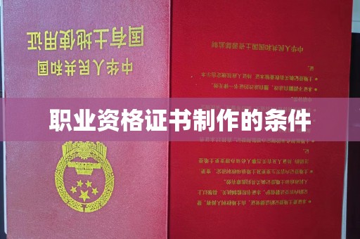 榆阳职业资格证书制作的条件